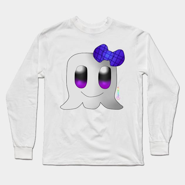 Purple Ghosts Long Sleeve T-Shirt by cherubi19